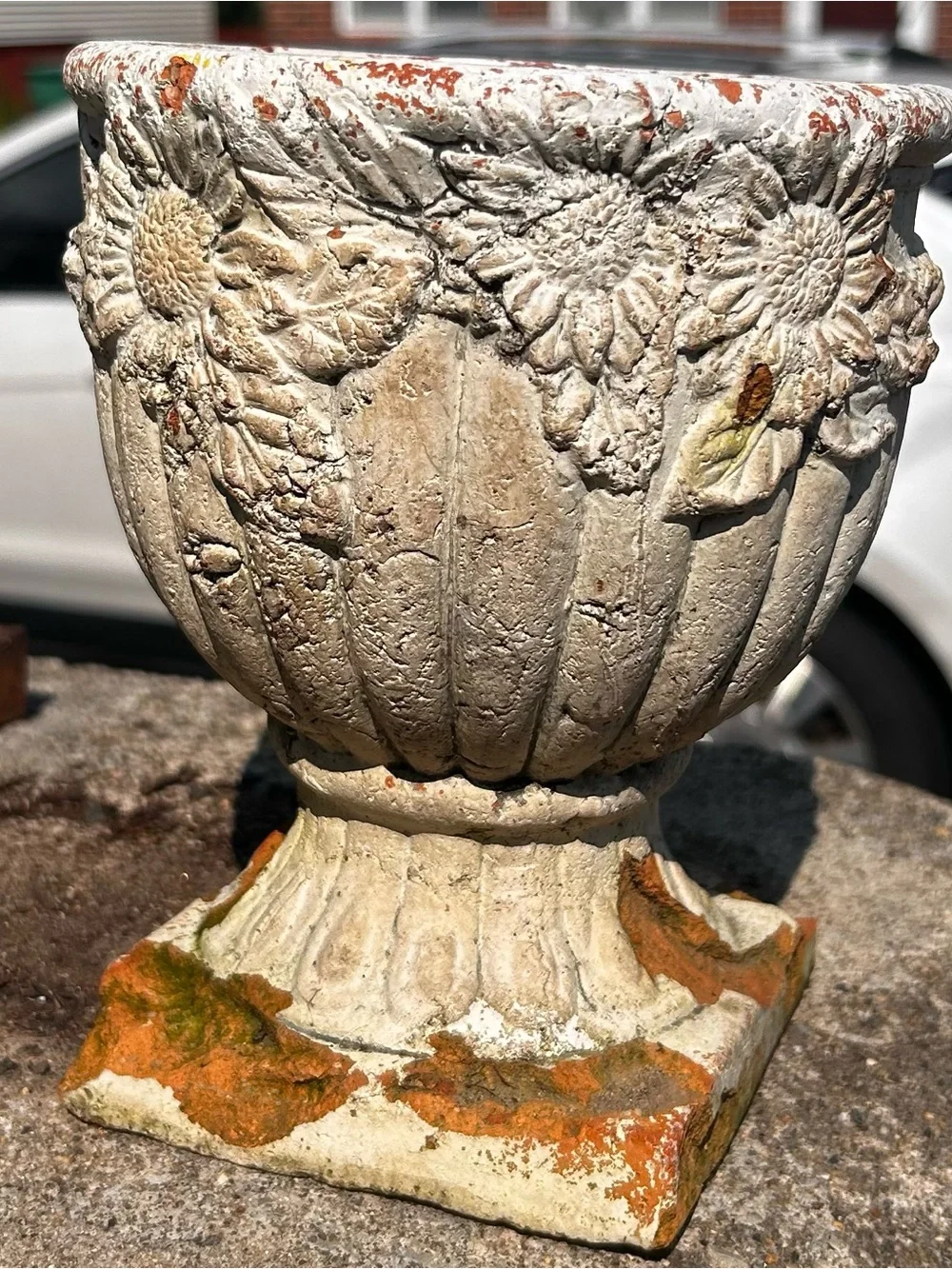 Terra Cotta Roman Garden Chippy Planter  Distressed 8 X 7.5